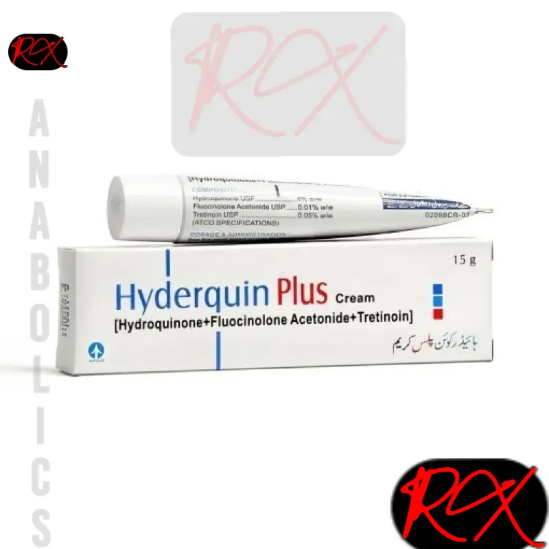 protected_031225030317HYDERQUINPLUSCREAMHYDROQUINONEUSPFLUOCINOLONEACETONDIEUSPTRETINOINUSP1TUBE15GRAMSATCOLABS Hyderquin Plus Cream – Advanced Skin Brightening & Hyperpigmentation Treatment